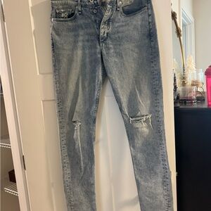 rag & bone Men's Faded Blue Skinny Jeans